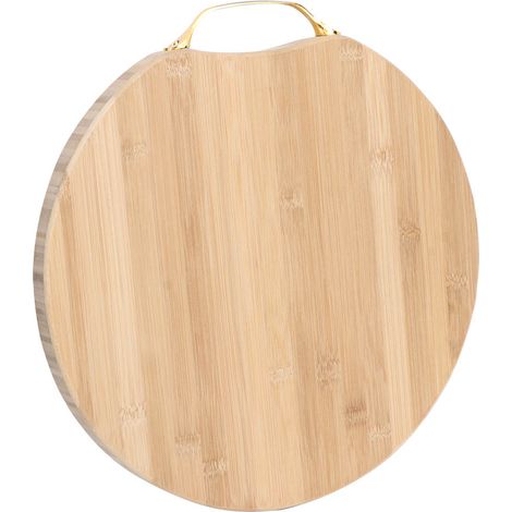 Planche à découper en bambou 34x34x3cm pour la cuisine, idéale pour couper les légumes, les fruits et les os. (1/5)