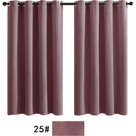 Rideau occultant pour salon, rideau isolant thermique, rideau à œillets, convient pour porte-fenêtre (2 pièces, 132 x 160 cm).