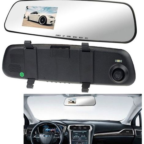TRADE SHOP - Specchietto Retrovisore Dvr Telecamera Full Hd 1080p 2.3 "lcd Per Retrocamera - (1/5)