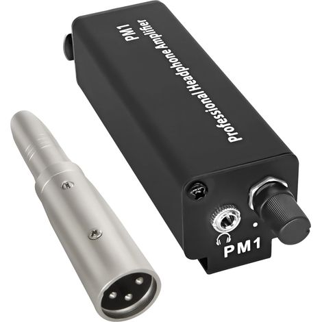 Amplificateur pour moniteur, casque stéréo avec entrée XLR / 6,35 mm, sortie 3,5 mm, convertisseur portable/audio, contrôle du volume pour clavier, drumer, guitare (1/5)