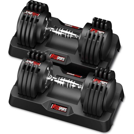 EnterSports 12kg/18kg Verstellbare Hanteln Rutschfester Griff 5 Gewichtsstufen (1/5)
