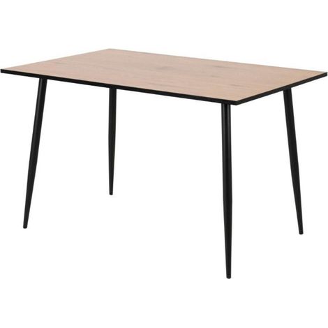 Mesa Norsica 289, Roble salvaje + Negro, 75x80x120cm, MDF, Metal