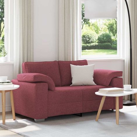 Zweisitzer-Sofa Weinrot 160 cm Stoff