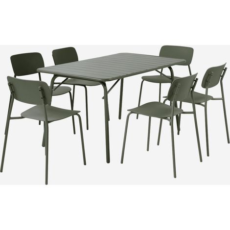 Mesa de jardín plegable de metal con 6 sillas (1/5)