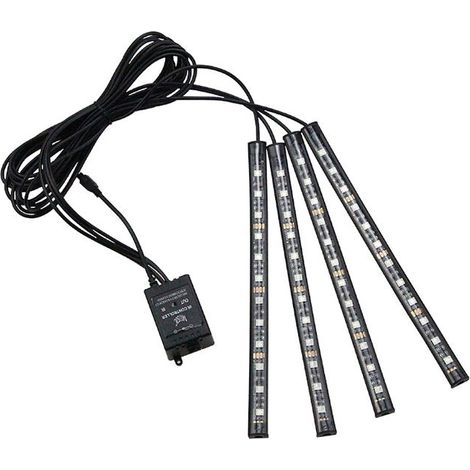Lumières intérieures à LED - Lumières intérieures, 12 lumières LED avec télécommande sans fil, télécommande à 24 boutons, lumières de train de roulement multicolores étanches (1/4)