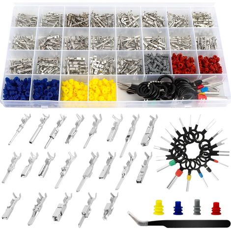 813 Pièces Kit de Cosses Electriques a Sertir Connecteurs,1.0-3.5mm Cosses Electriques et Kits,Cosses Electriques Pour Voiture,Cosse Electrique à Sertir Viroles Connecteur Pour Connexion de Fils