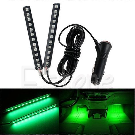 Bande lumineuse néon LED blanche 2x12 pour intérieur de voiture, éclairage d'ambiance au sol et au niveau des pieds (1/5)