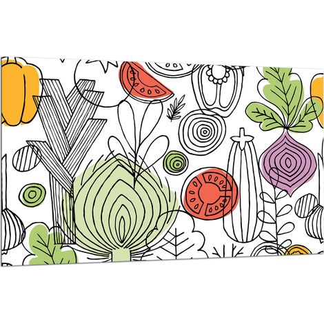 PLAQUE DE PROTECTION EN VERRE POUR CUISINIÈRE 80x52 FRUIT (1/5)