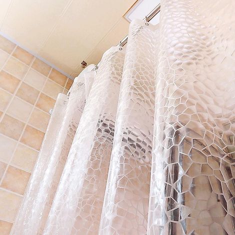 Rideau de douche cubique 3D imperméable et anti-moisissure (1/4)