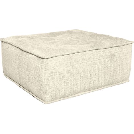 Pouf pour canapé modulable en tissu texturé beige - SWAY (1/5)
