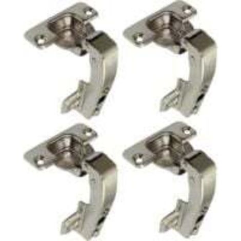 YMYNY lot de 4 charnières Invisibles 90° clipsable - pour porte de meuble d'angle à une seule porte - avec amortisseur et clip - ouverture de montage 35mm (1/4)