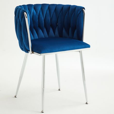Tabouret de bar Navy en tissu, design tressé ouvert, dossier bas et structure stable,55x48x75cm (1/5)