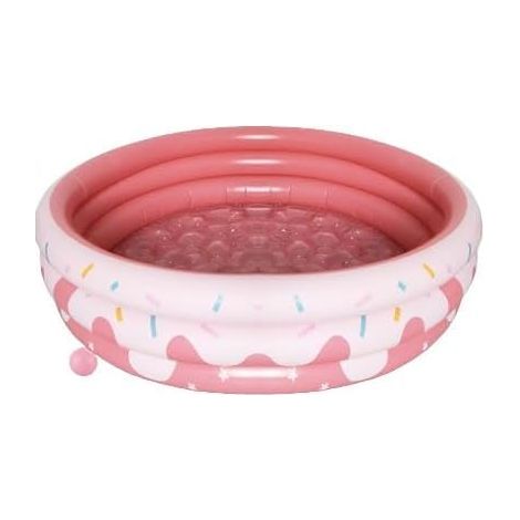 Pataugeoire gonflable ronde 120 cm – Antidérapante avec fond à bulles – PVC épais durable – Pour jeux d'été enfants (1/5)