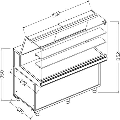 Vitrines neutres pour snacks - vitres hautes - Diamond