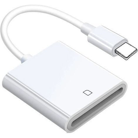 Lecteur Carte SD Pour iPhone iPad - Adaptateur Lightning Vers Carte SD - Transfert Rapide Jusqu'à 30 Mo/s - Compatible JPEG RAW MP4 AVI - Sans Application - 1 Pièce (1/5)