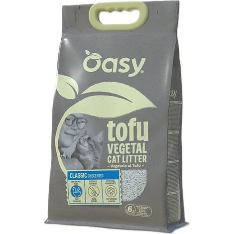 Oasy Tofu végétal Litière pour chat 6L - Classique sans parfum 6L