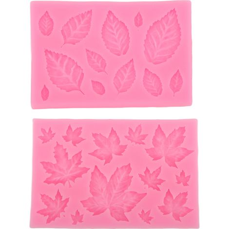 Moule en silicone lavable en forme de feuille d'érable rose, facile à nettoyer, flexible, compatible lave-vaisselle, pour DIY fondant (1/5)