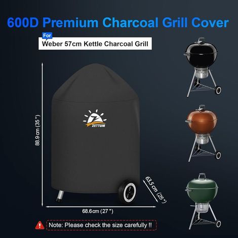 Weber 57cm Grillabdeckung - Wasserdicht für Holzkohlegrills (1/4)