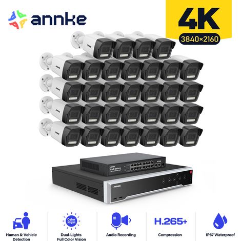 ANNKE Kit de Vidéosurveillance Exterieure 32CH NVR 32×Caméras Alerte Email,Vision Nocturne,Détection Mouvement,Système de Sécurité Caméra de Surveillance Filaire APP/PC à Distance (1/5)