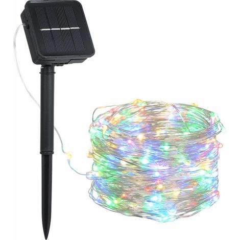 Guirlande Solaire 3W 5M 50 Leds, Avec 8 Modes D'Eclairage Differents, Multicolore (1/5)