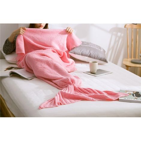 Couverture De Queue De Sirène Tricotée Pour Bébés - Enfants Et Adultes - Décoration Pour Garder Au Chaud l 80 x 180 cm (1/5)
