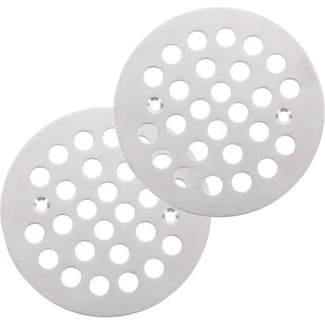 Lot de 2 grilles de siphon de sol rondes en acier inoxydable