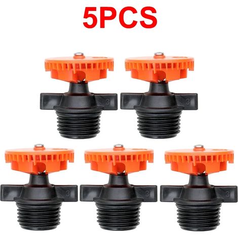 (700-1000 L/h, lot de 5) Pulvérisateur de jardin pour l'irrigation agricole, grand débit, buse rotative automatique à 360°, arrosage et refroidissement des pelouses et serres. (1/5)