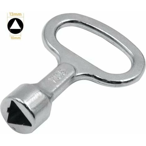 Metall-Dreiecksschlüssel, Zählerkastenschlüssel, Steckdose, Dreiecksschlüssel, silberfarben, 10 mm, Dreieck-Verteilerschrankschlüssel (1/2)