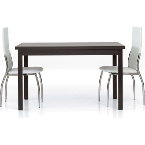Tavolo da pranzo allungabile fino a 210 cm in legno di rovere moro wengè