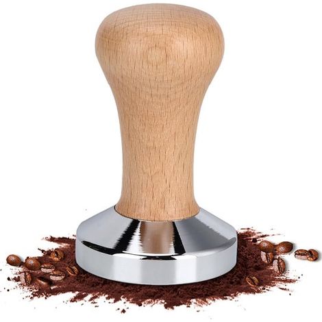 58-mm-Espressotamper, Kaffeetamper aus Edelstahl mit flachem Boden zum Pressen von Kaffeebohnen (1/5)