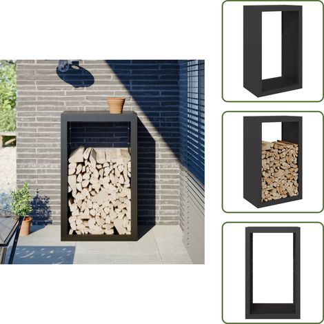 Portant de bois de chauffage noir 60x40x100 cm acier - Support De Bois De Chauffage - Supports De Bois De Chauffage - Magasin De Bûches - Stockage De Bûches (1/5)