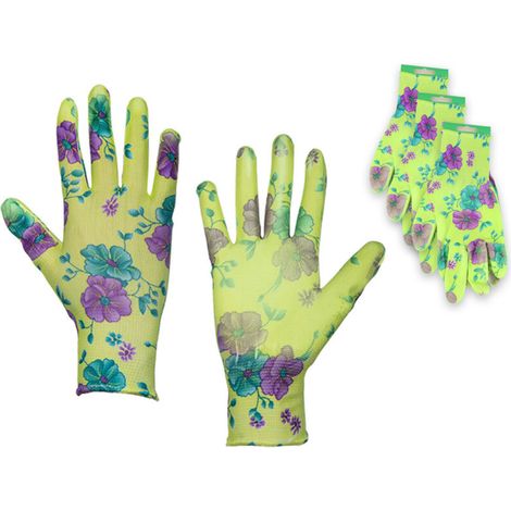Lot de 3 paires de gants pour le jardinage en polyuréthane "Pure Floxy" Taille 7 (1/3)