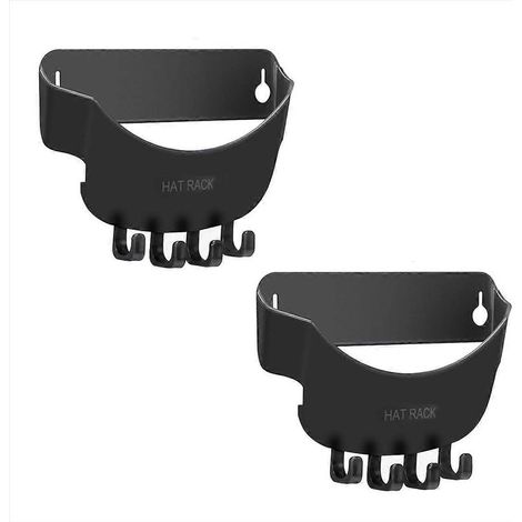 Lot de 2 porte-chapeaux muraux, organisateur de chapeaux, porte-chapeaux 2 en 1 avec crochets (1/5)