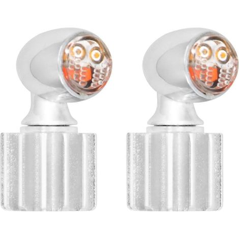 Clignotants mini-clignotants LED universels pour moto Touring Softail Dyna argentés (1/5)