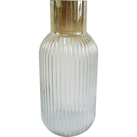 34cm Ridged Ombre Glass Vase (1/4)