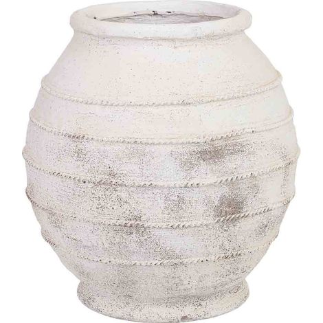 Jarrón de magnesio blanco 44.5x44.5x47h cm