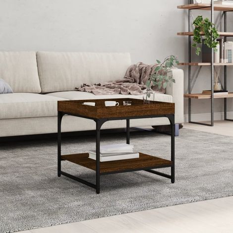 Coffee Table Brown Oak 49.5x49.5x45 cm Engineered Wood vidaXL (1/5)
