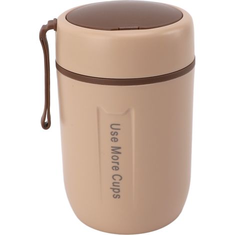 Isolierter 600-ml-Speisebehälter mit Deckel und Sicherheitslöffel, auslaufsicherer Thermobecher aus Edelstahl 304 für Jungen und Mädchen, Khaki (1/5)