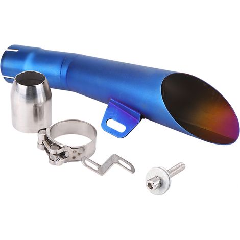 GARRYFIZH Embout de pot d'échappement universel en acier inoxydable pour motocross, bleu