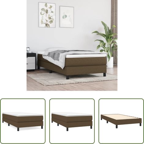Boxspringbett - Boxspringbettgestell Dunkelbraun 100x200 cm Stoff (1/5)