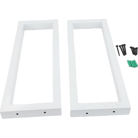 Pack de 2 consoles murales cadre, support lavabo design, supports pour étagères, support console pour lavabo, pour support étagère lavabo, porte-serviettes (BLANC) (1/3)