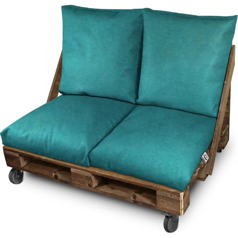 Coussin multi-usage Sol ou Dossier ou Siège pour Palette Extérieur Turquoise Happers 60x60 Turquoise