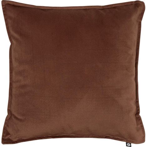 Coussin Déco Uni "Lilou" 45x45cm Marron Tonka (1/5)