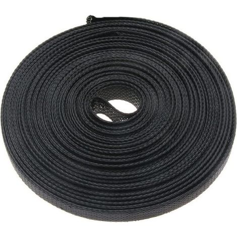 ETOPARS 16mm Manchon de Câble Gaine Tressée Extensible PET Fil Rangement Câble Souple Ajustable Tube de Métier à Tisser Protection Câbles Longueur 7,5 Mètres