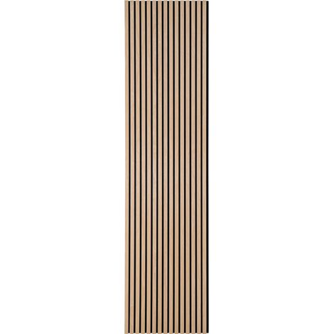 Lot de 2 panneaux décoratifs muraux en MDF 240x60 cm – Isolation acoustique – Bois clair pour bureaux et espaces de travail – House Nordic (1/5)