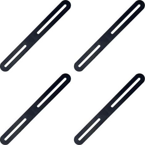 Plaques d'assemblage Équerres Plate Supports de Fixation Droits Plats - 4 pièces Connecteur de réparation 215×24×3mm Plaques de raccord pour Rejoint la Fixation et Réparation Meubles (Noir) (1/5)