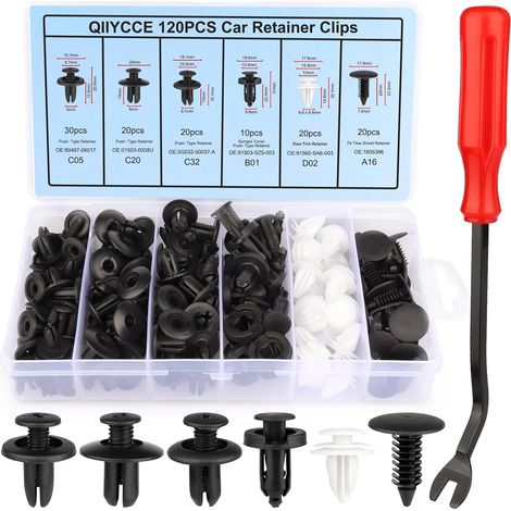 Kit 120 Clip Plastica Auto Universali – 6 Misure per Paraurti e Passaruota – Nylon Resistente e Design Funzionale – Ideale per Riparazioni Carrozzeria (1/5)