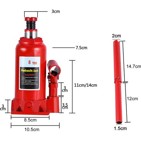 Cric hydraulique vertical 8T - Exclusivité entrepôt à l'étranger (1/5)