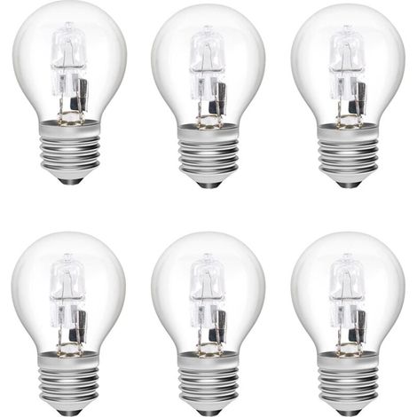 [NIEMALS VERWENDET] E27 Halogenlampen 28W G45 Dimmbar Glas Warmweiß 2700K Golfballform Edison Schraubbirne Transparente Abdeckung für Kronleuchter (6er-Pack) (1/4)