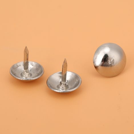 150 Clous de Rembourrage Tête Ronde Blanc Argenté pour Canapé, Accessoires de Fixation 9mm (1/4)